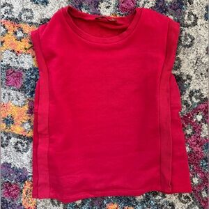 Vintage Belldini Red Knit Sweater Top Athleisure Ruffle Corporate